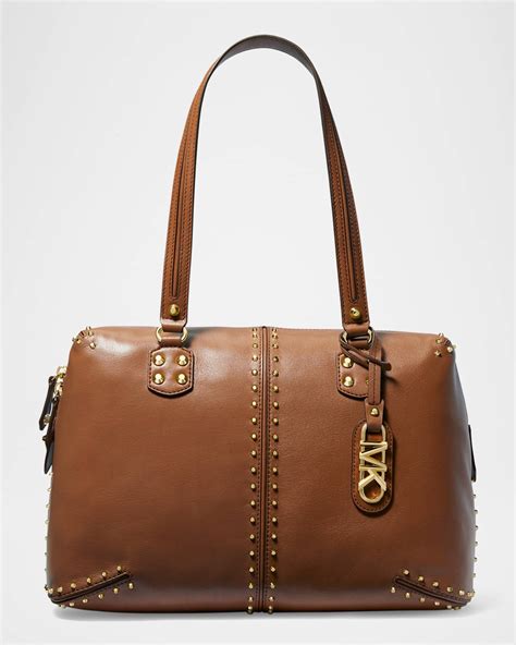 michael michael kors astor studded embossed leather tote|Michael Kors astor tote.